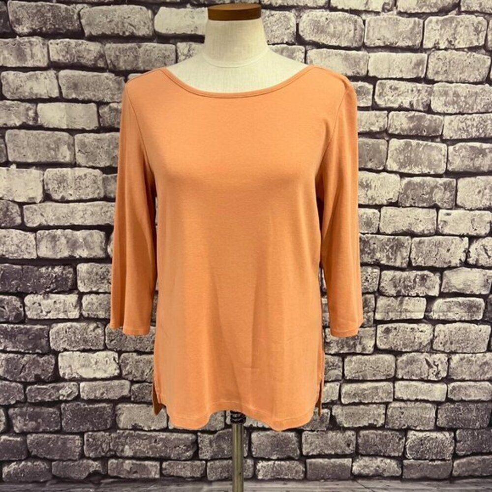 Chico's Ultimate Salmon Colored 3/4 Sleeve Tee Size Large